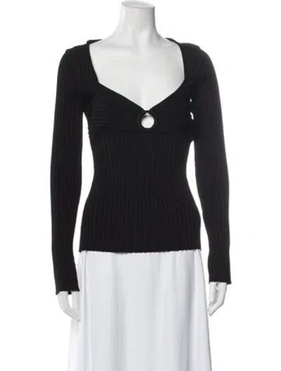 Pre-owned Stella Mccartney Square Neckline Sweater In Black