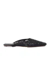 Stella Mccartney Square-toe Lace Backless Mules In Black