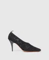 Stella Mccartney Square-toe Lace Stiletto Pumps In Black