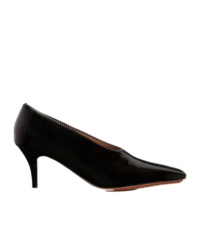 STELLA MCCARTNEY STELLA MCCARTNEY SQUARE-TOE PATENT KITTEN HEELS