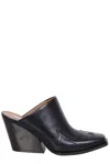 Stella Mccartney Square-toe Cuban-heel Mules In Black