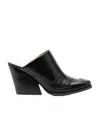 Stella Mccartney Square-toe Cuban-heel Mules In Black