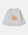 Stella Mccartney Squirrel Graphic Crewneck Sweatshirt In Gray