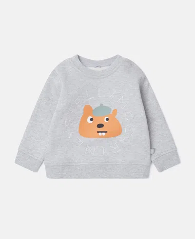 Stella Mccartney Squirrel Graphic Crewneck Sweatshirt In Gray