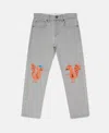 Stella Mccartney Squirrel Graphic Denim Jeans In Gray