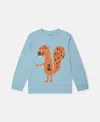 Stella Mccartney Squirrel Graphic Long-sleeve Top In Blue