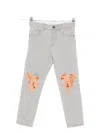 Stella Mccartney Squirrel-print Jeans In Gray