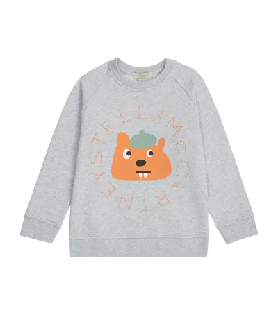 Stella Mccartney Kids' Squirrel-print Sweatshirt In Burgundy