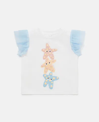 Stella Mccartney Babies' Stacked Starfish Graphic T-shirt In White