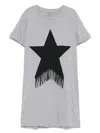 Stella Mccartney Abito T-shirt Con Applicazione Stella E Frange In Grey