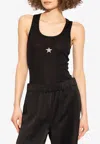 Stella Mccartney Crystal Embellished Jersey Tank Top In Black