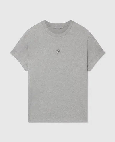 Stella Mccartney Star Boxy T-shirt In Grey Melange