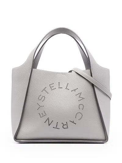 Stella Mccartney Star Crossbody Tote Bag With Perforated Logo In Gray