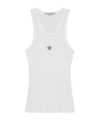 Stella Mccartney Star Appliqué Ribbed Tank Top In White