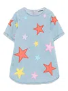 Stella Mccartney Star Patch Stretch Denim Dress In Blue