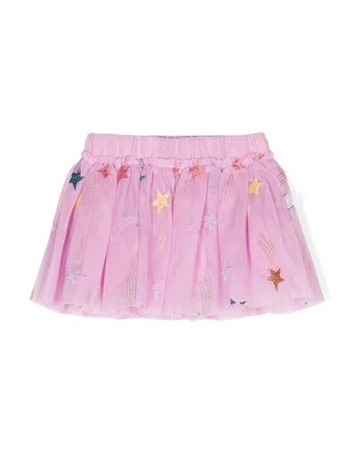 Stella Mccartney Babies' Star-embroidered Tulle Skirt In Pink