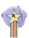 Stella Mccartney Star-graphic Fringe Cross Body Bag In Purple