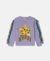 Stella Mccartney Star Graphic Fringed Sweatshirt In Purple