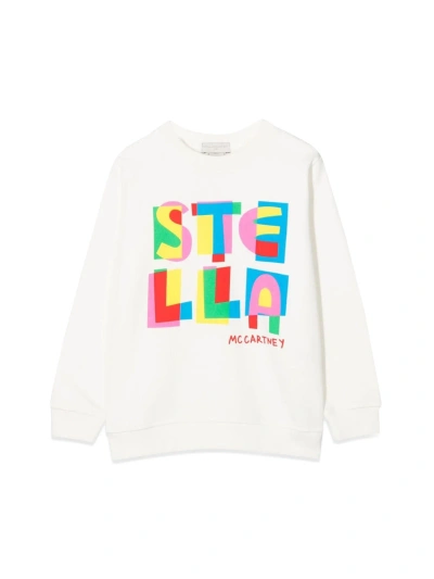Stella Mccartney Kids' Star Logo Crewneck Sweatshirt In Ivory