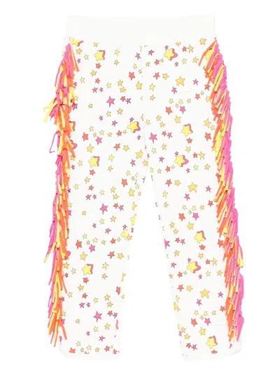 Stella Mccartney Star-motif Fringe Trousers In White