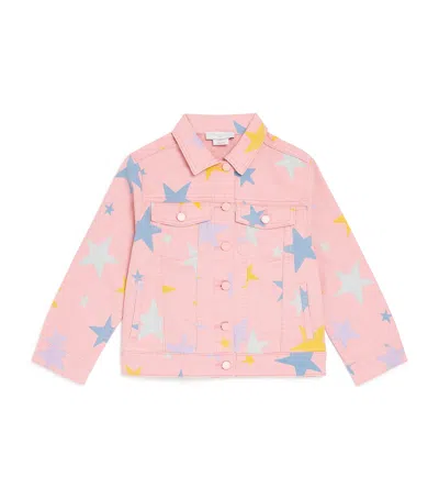 Stella Mccartney Kids' Star Patch Denim Jacket In Pink