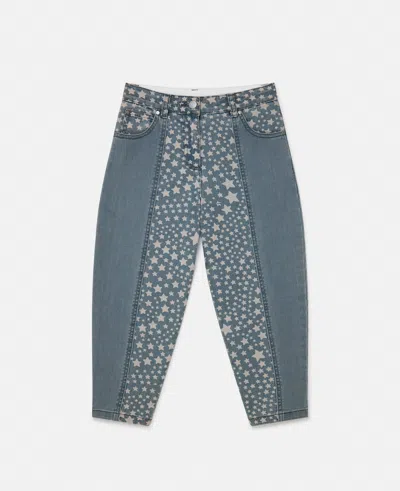 Stella Mccartney Star Pattern Chaps Denim Jeans In Denim Blue