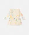 Stella Mccartney Star Pattern Frilled Tulle Dress In Multicolor