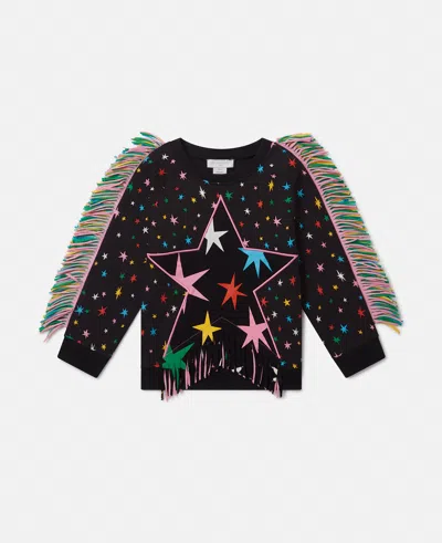Stella Mccartney Star Pattern Fringe Sweatshirt In Multicolor