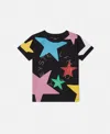 Stella Mccartney Star Pattern Logo T-shirt In Multicolour