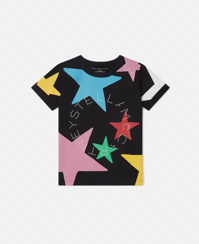Stella Mccartney Star Pattern Logo T-shirt In Multicolour
