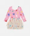 Stella Mccartney Star Pattern Tulle Dress In Pink