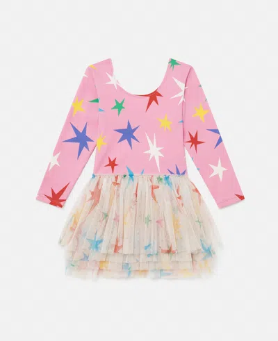 Stella Mccartney Star Pattern Tulle Dress In Pink