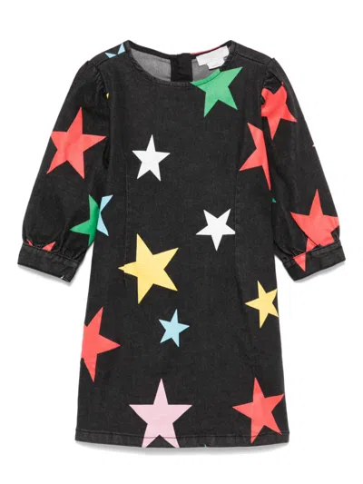 Stella Mccartney Kids' Star-print Dress In Black