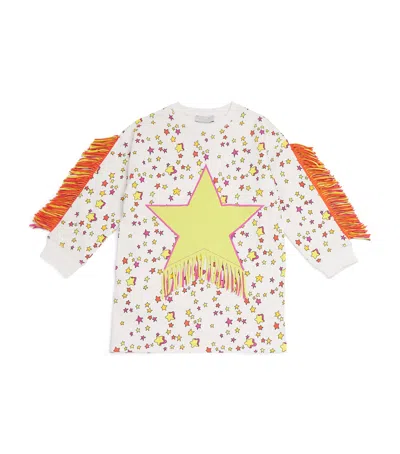STELLA MCCARTNEY STAR PRINT FRINGE-DETAIL DRESS