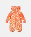 Stella Mccartney Star Print Hooded Snow Suit In Orange
