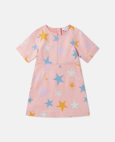 Stella Mccartney Kids' Star Print Jersey Dress In Pink