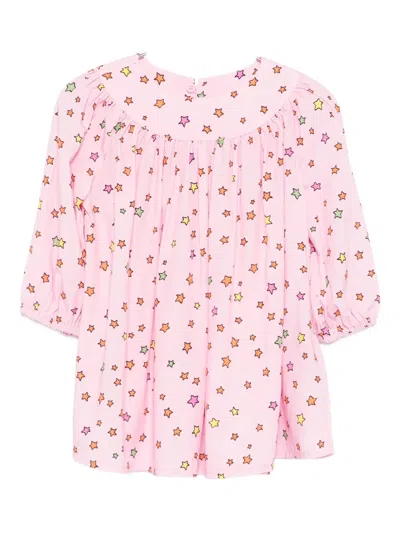 Stella Mccartney Babies' Star-print Long-sleeve Dress In Pink