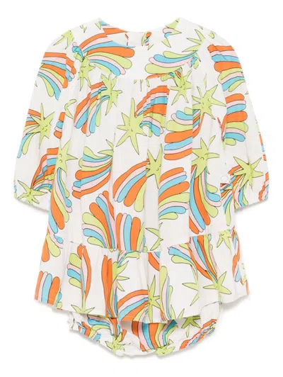 Stella Mccartney Babies' Star-print Mini Dress In White