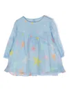 Stella Mccartney Star-print Ruched Blouse In Blue