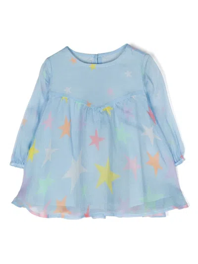 Stella Mccartney Babies' Star-print Ruched Blouse In Blue
