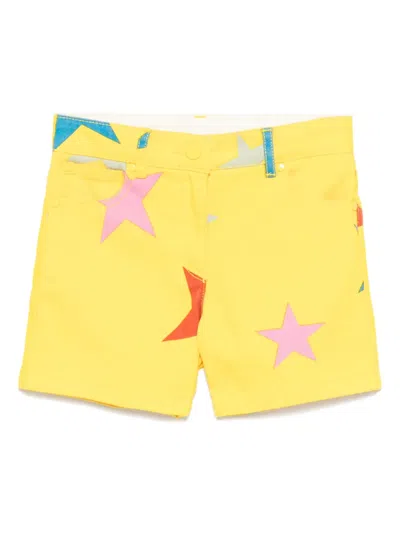 Stella Mccartney Kids' Star-print Shorts In Yellow