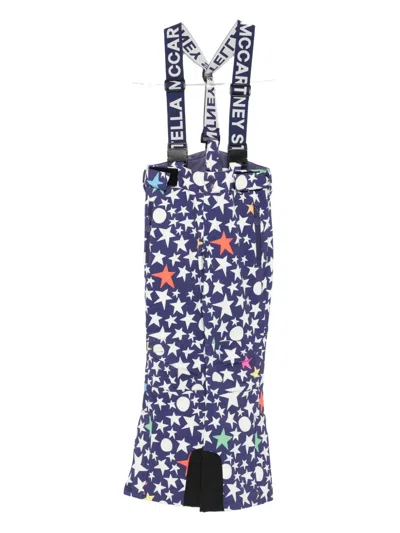 Stella Mccartney Kids' Star-print Suspender Trousers In Blue