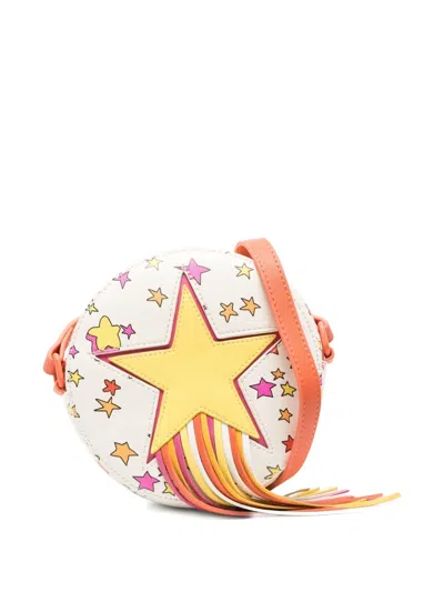 Stella Mccartney Kids' Star-print Tassel-detail Shoulder Bag In White