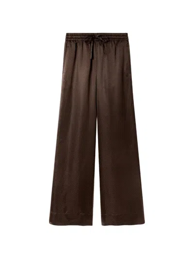 Stella Mccartney Star Silk Jacquard Pants In Brown