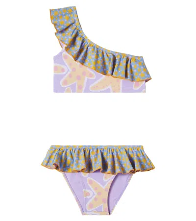 Stella Mccartney Kids One-shoulder Star Bikini For Girls In Multi