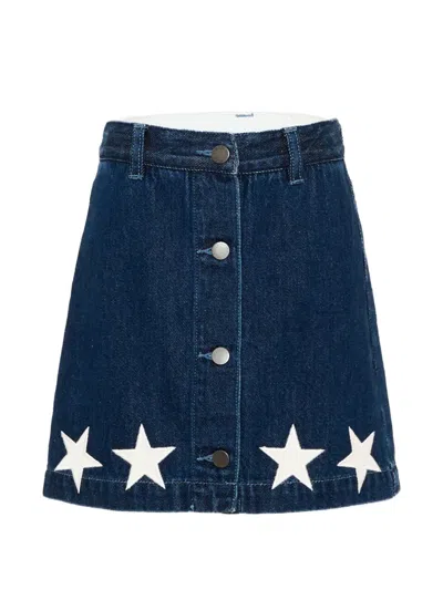 Stella Mccartney Kids' Gonna In Denim Con Stelle In Blue