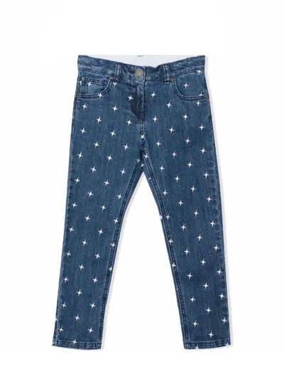 Stella Mccartney Kids' Stars Embro Pants In Blue
