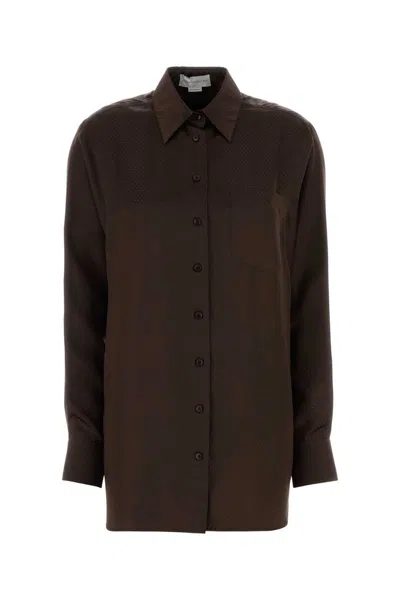 Stella Mccartney Stars Jacquard Silk Shirt In Brown