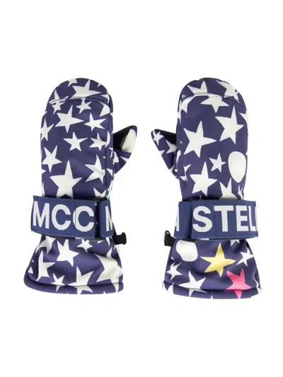 Stella Mccartney "stars" Ski Gloves In Blue