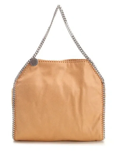Stella Mccartney Statement Brown Top Handle Handbag For Women With Silver Chain Detail